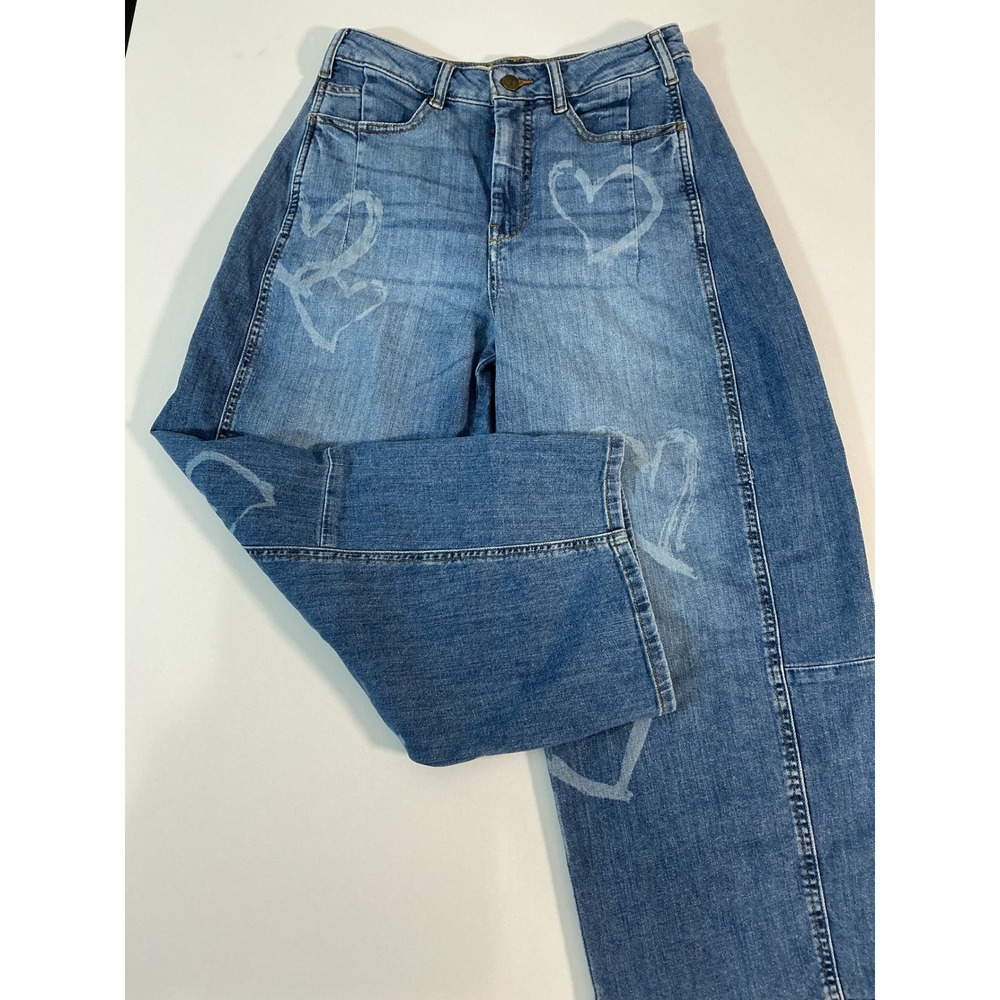 Pilcro Anthropologie Kenna Heritage Barrel Faded Heart Jeans Size 26
